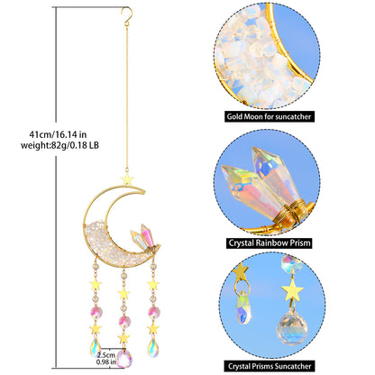 Moon Crystal Suncatcher Decor Prism