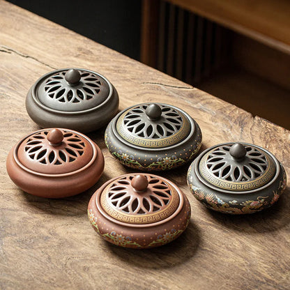 Ceramic Enamel Lotus Incense Burner